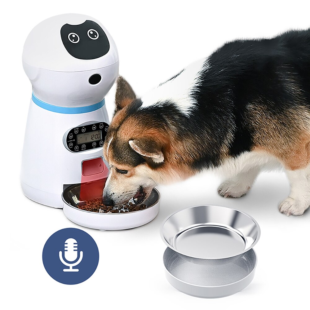 Household goods 3.5L Pet Feeder Fashion Smart Automatic Pet Feeder Medium Small Dogs Cat Food Detachable Voice Recorder And Timer