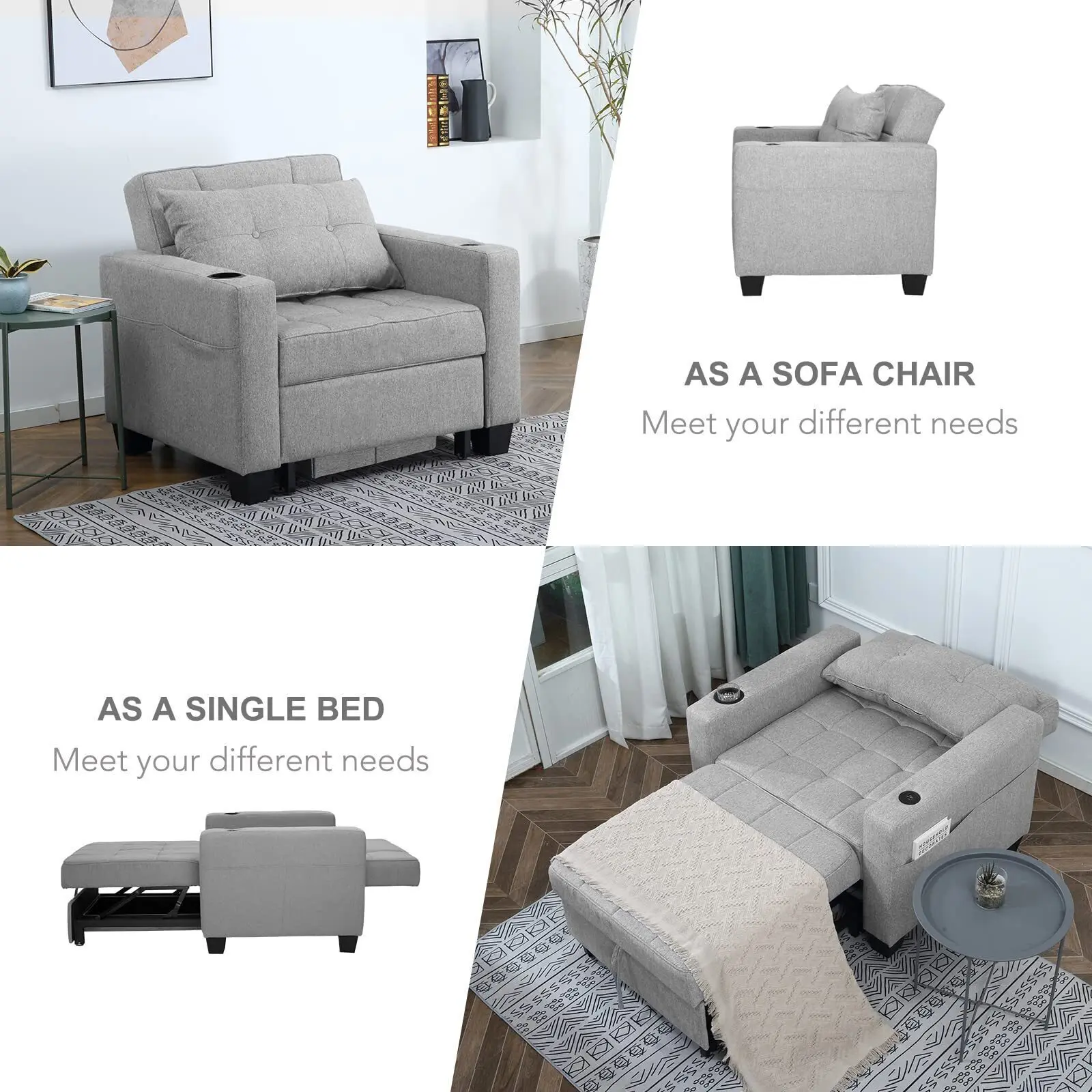 ⏰Clearance Promotion - Futon Chair Bed Convertible Space-saving Sofa Bed