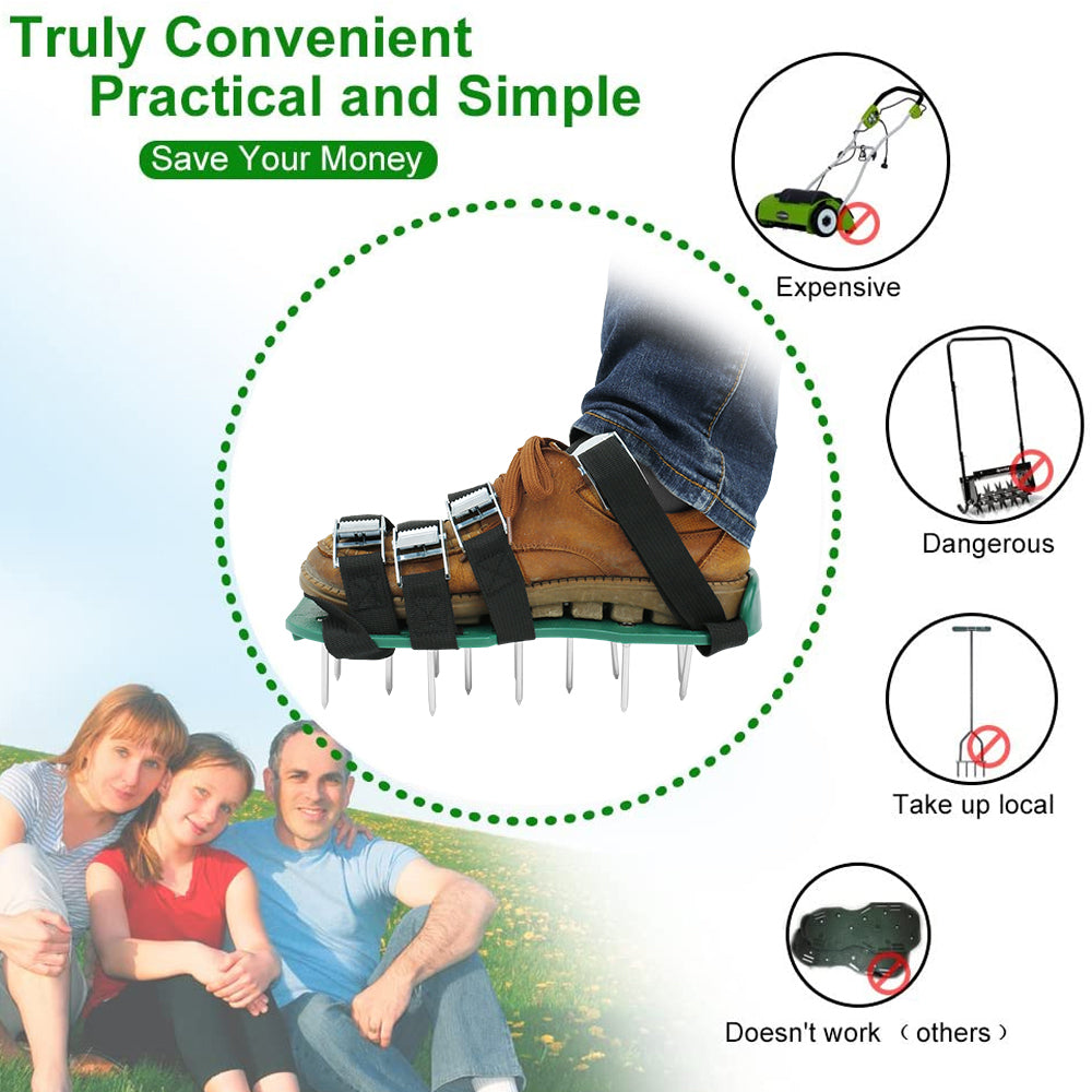 ZTOO Garden Lawn Aerator Spike Shoes – for Effectively Aerating Lawn Soil Garden Yard Care with Spikes and Metal Buckles to Allow Your Grass to Breathe