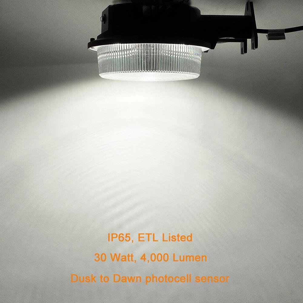 Yescom Outdoor LED Barn Light Dusk-to-Dawn with Photocell 30w 4000lm