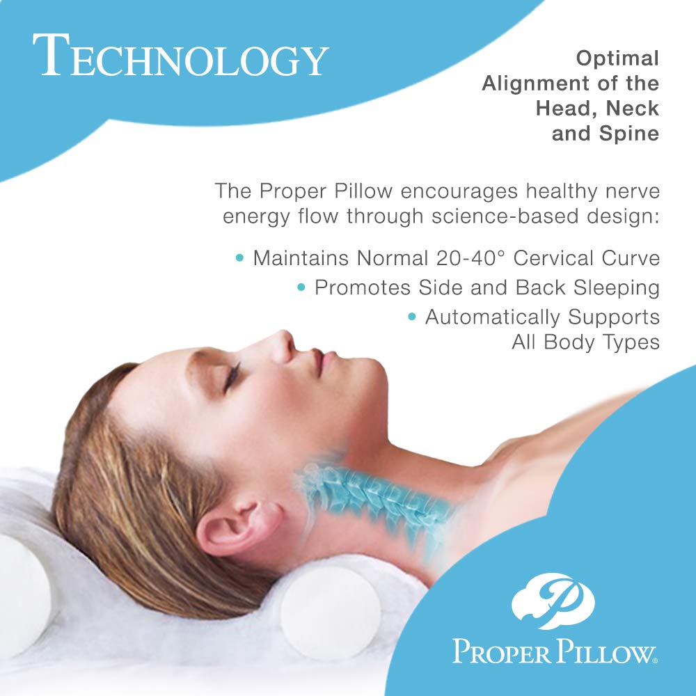Proper Pillow The Back and Side Support Sleep, 2 Pack