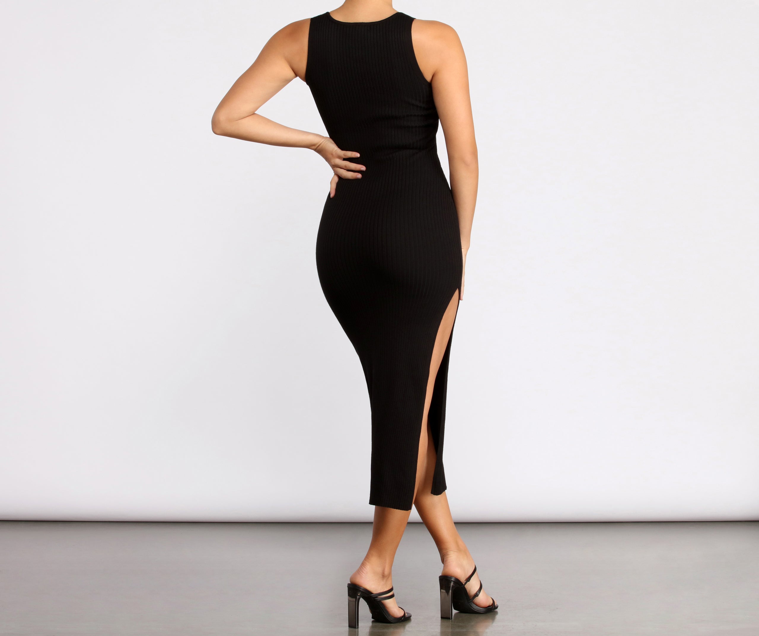 Double Take Ribbed Midi Dress