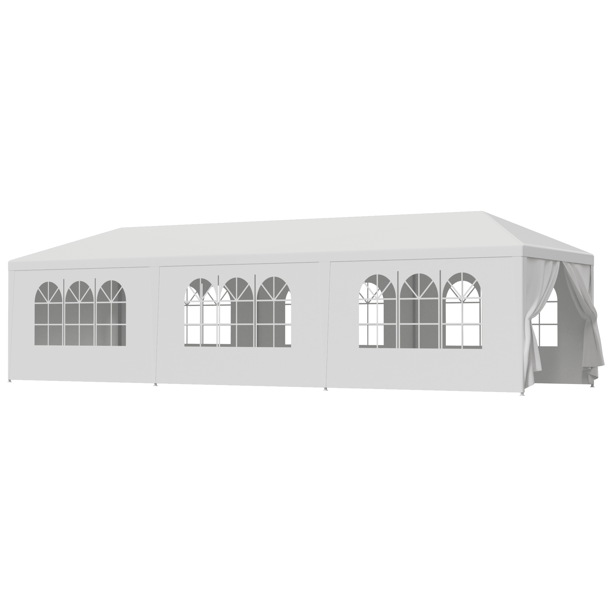 ZENSTYLE Patio Wedding Party Tent Set White Waterproof Canopy - 10 x 30' White