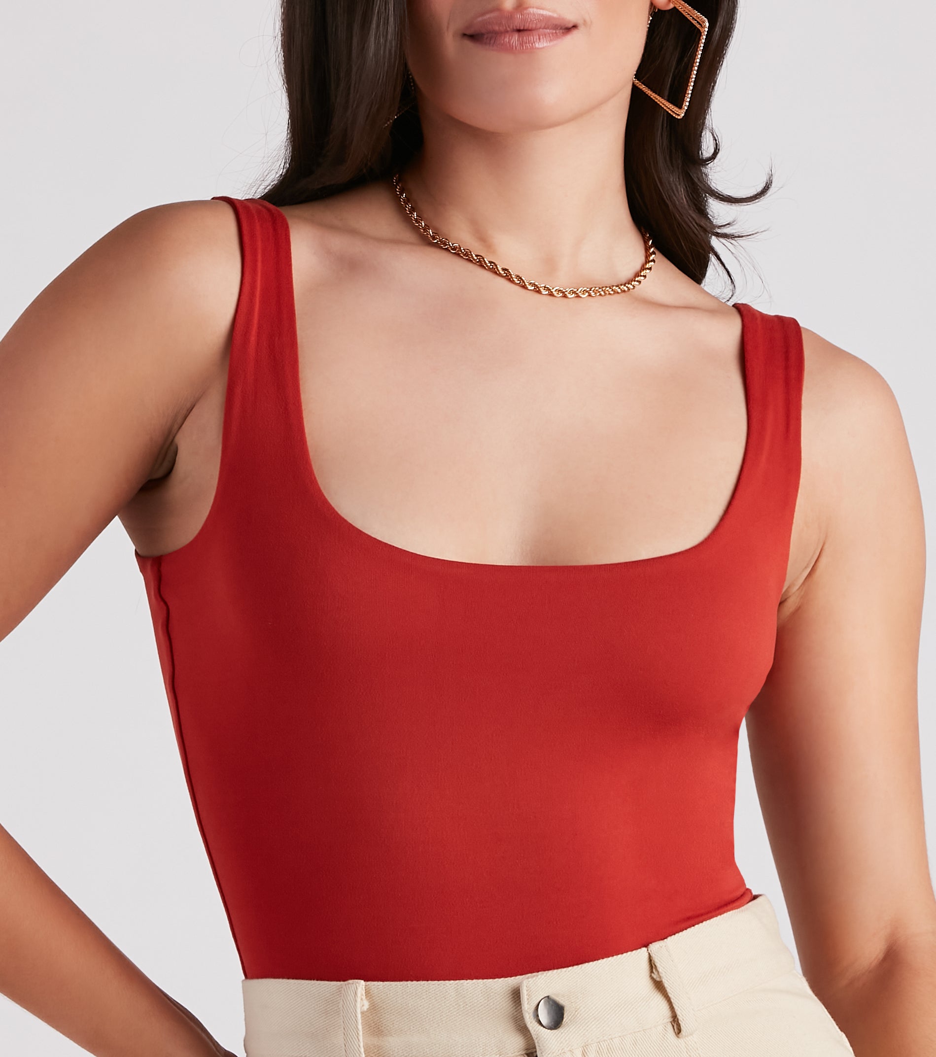 Staple Piece Scoop Neck Bodysuit