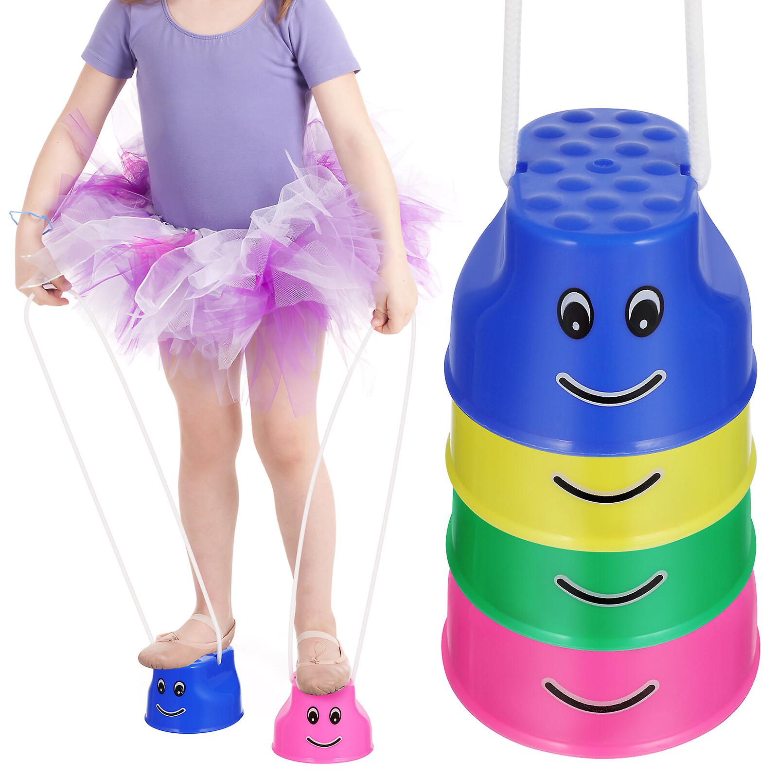 4pcs Sports Stilts Toys Sensory Training Stilts Equipment Children Kids Outdoor Games Early Education Balance Ability Developing Toys(mixed Color)