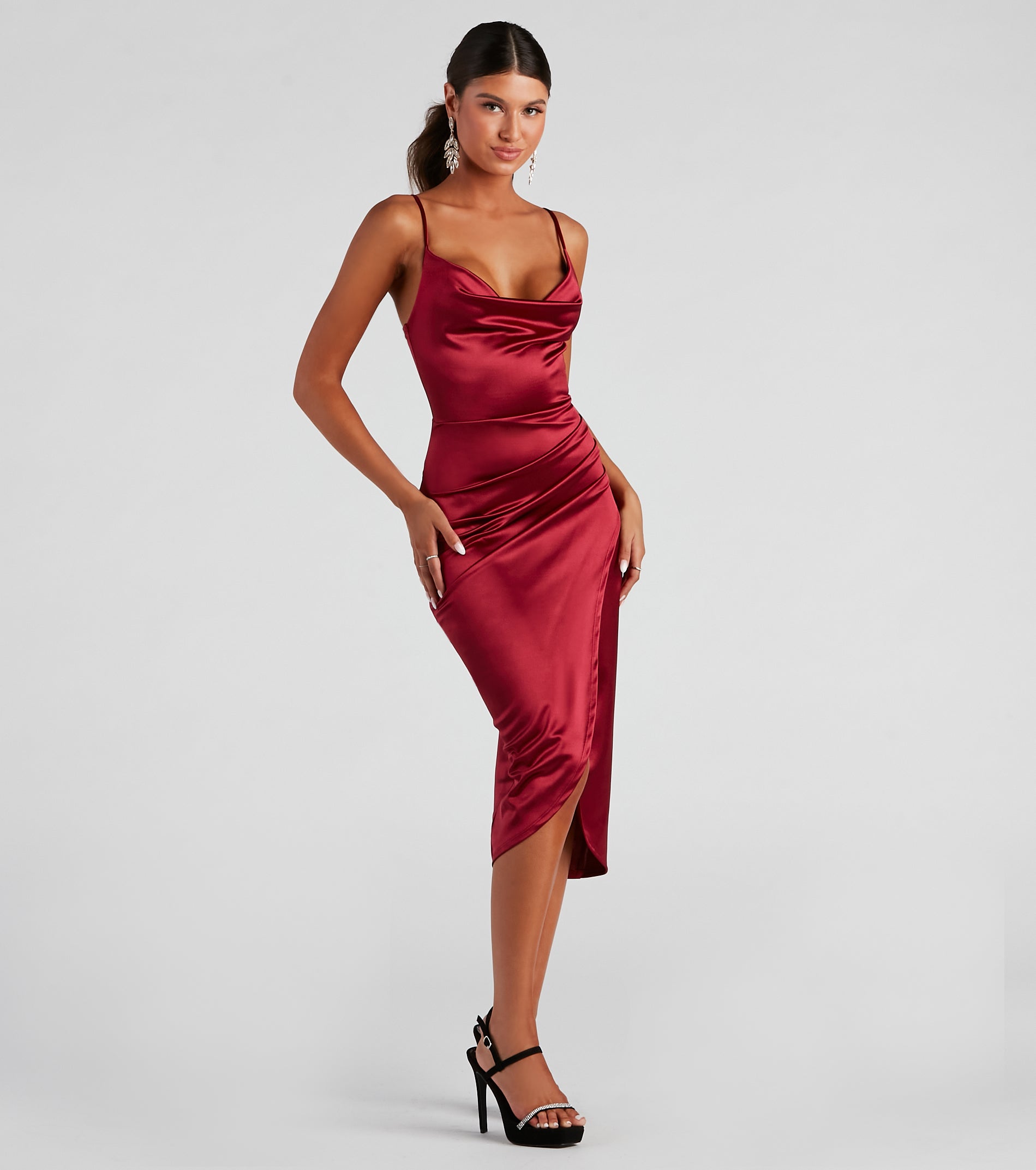 Angelina Sleeveless Wrap-Front Midi Dress