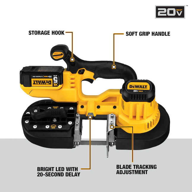 DEWALT DCS371P1 20-Volt MAX Cordless Band Saw with (1) 20-Volt Battery 5.0Ah and Charger