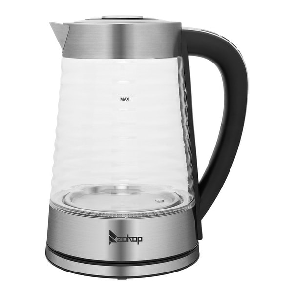 ZOKOP 0.58Gal 1200W High Borosilicate Glass Electric Kettle with Electronic Handle - - 35705129
