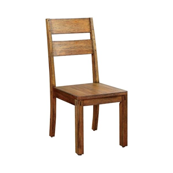 Frontier Rustic Side Chair， Natural Teak Finish， Set Of 2 - Natural Teak Finish - 40.75 H x 18.25 W x 24 L Inches