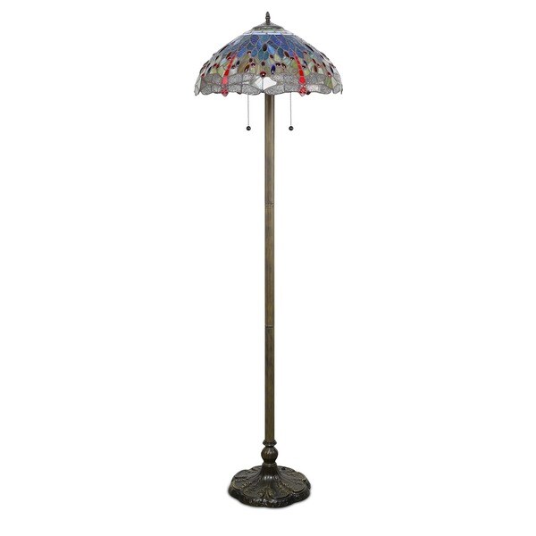 -style Blue Dragonfly Floor Lamp
