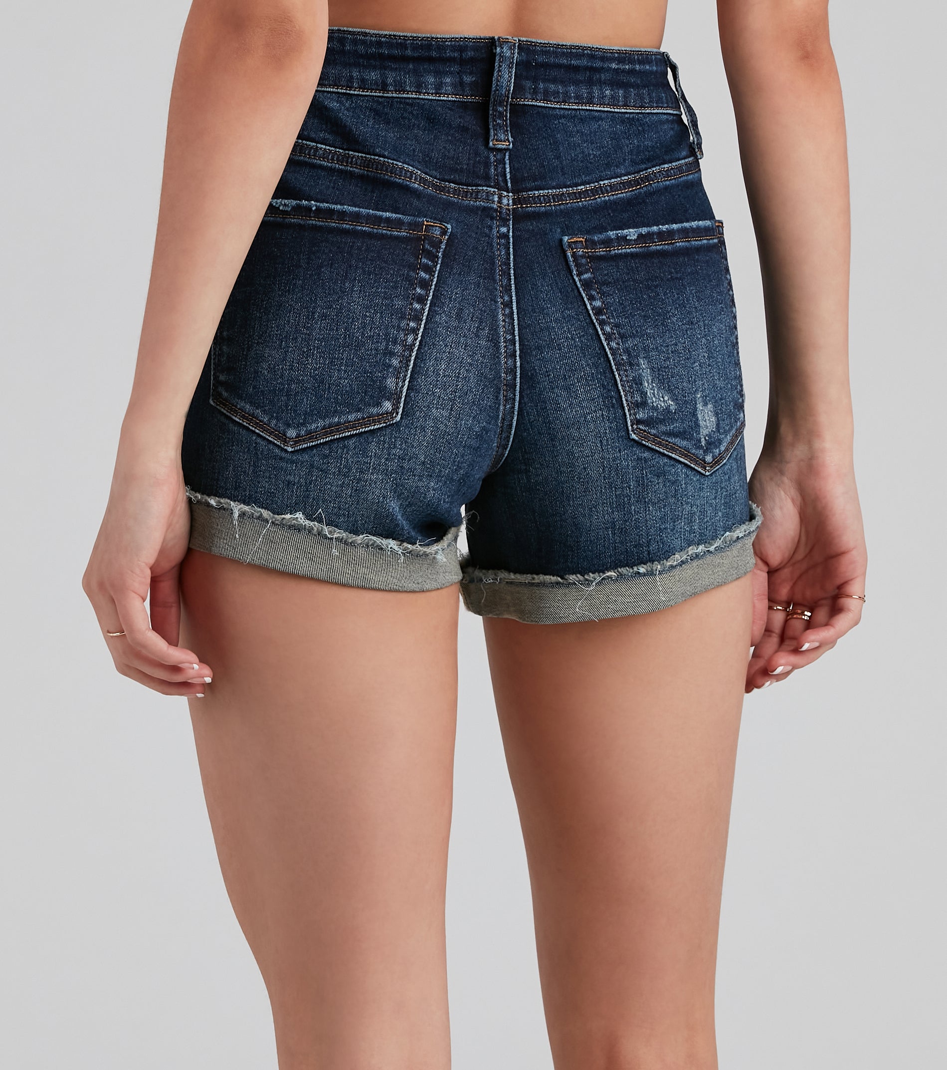 Meli Mid-Rise Cuffed Denim Shorts by Windsor Denim