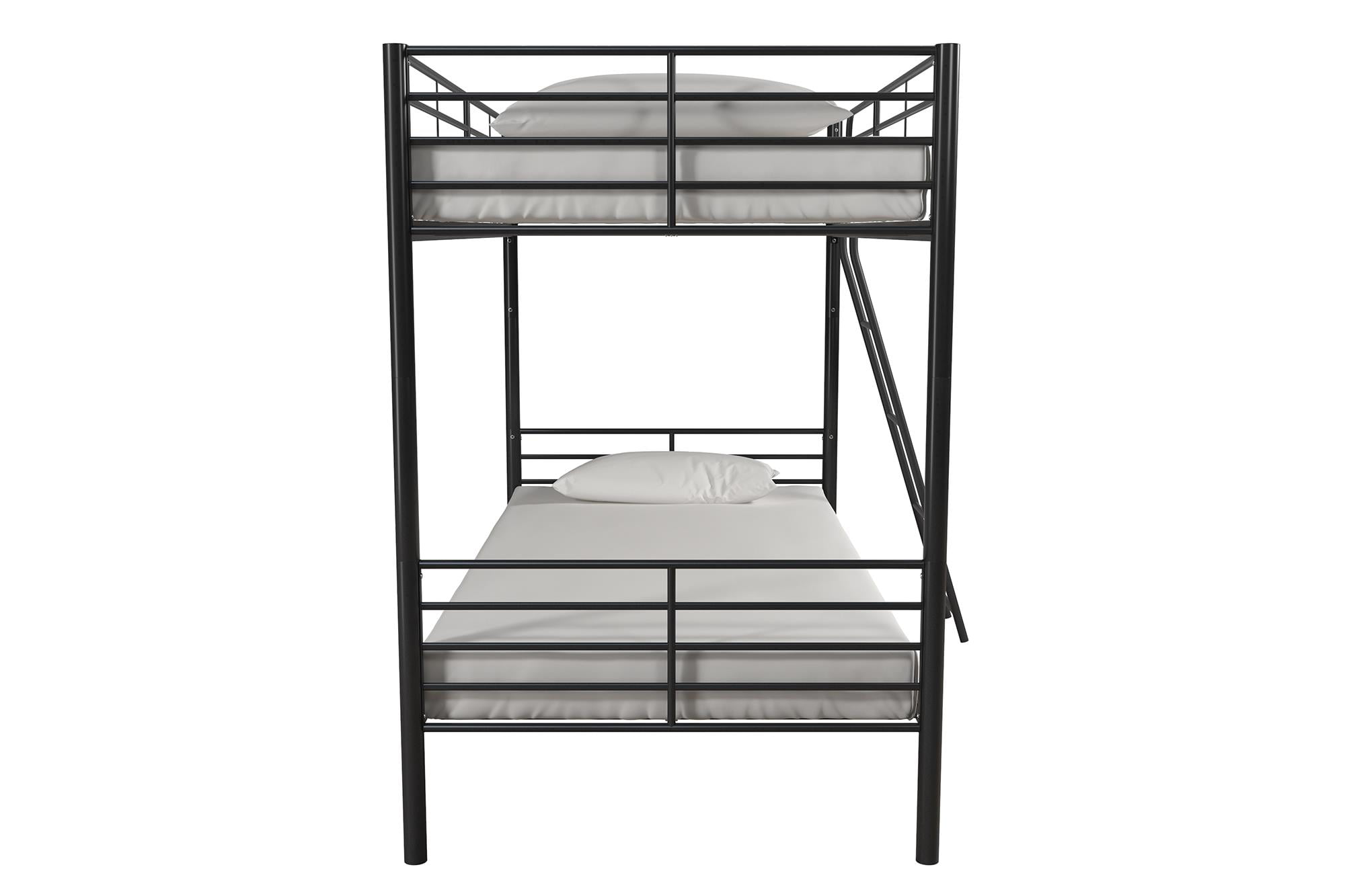 Mainstays Convertible Twin over Twin Metal Bunk Bed, Black