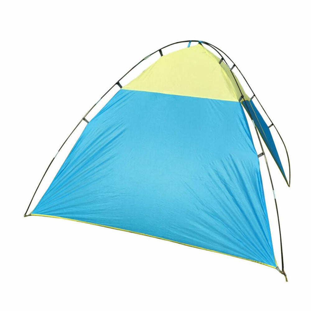 PVUEL Triangle Beach Tent Sun Shade for 4-6 Persons， Portable UV Sun Shelter for Outdoor Camping Fishing Canopy， Blue