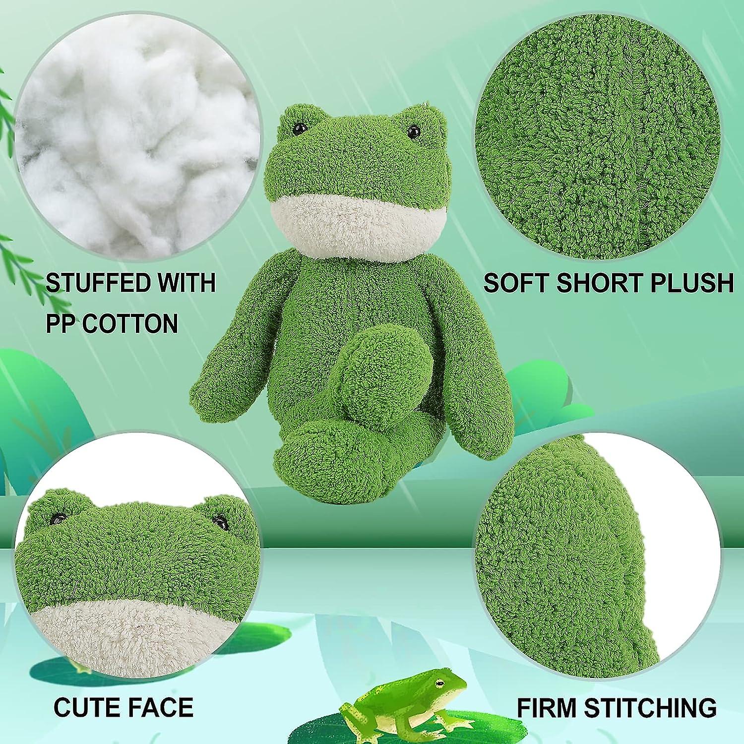 Green Frog Plush Stuffed Animal， Soft Long-leg Frog Plush Doll Toys， Super Cute Frog Toy Christmas Birthday Gifts ， Fluffy Stuffed Frog Plushie Decora