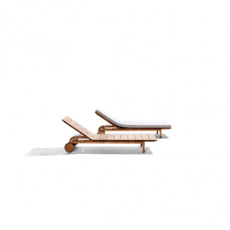 Bain de soleil en teck TRIBU Kos - Chaise longue en bois design