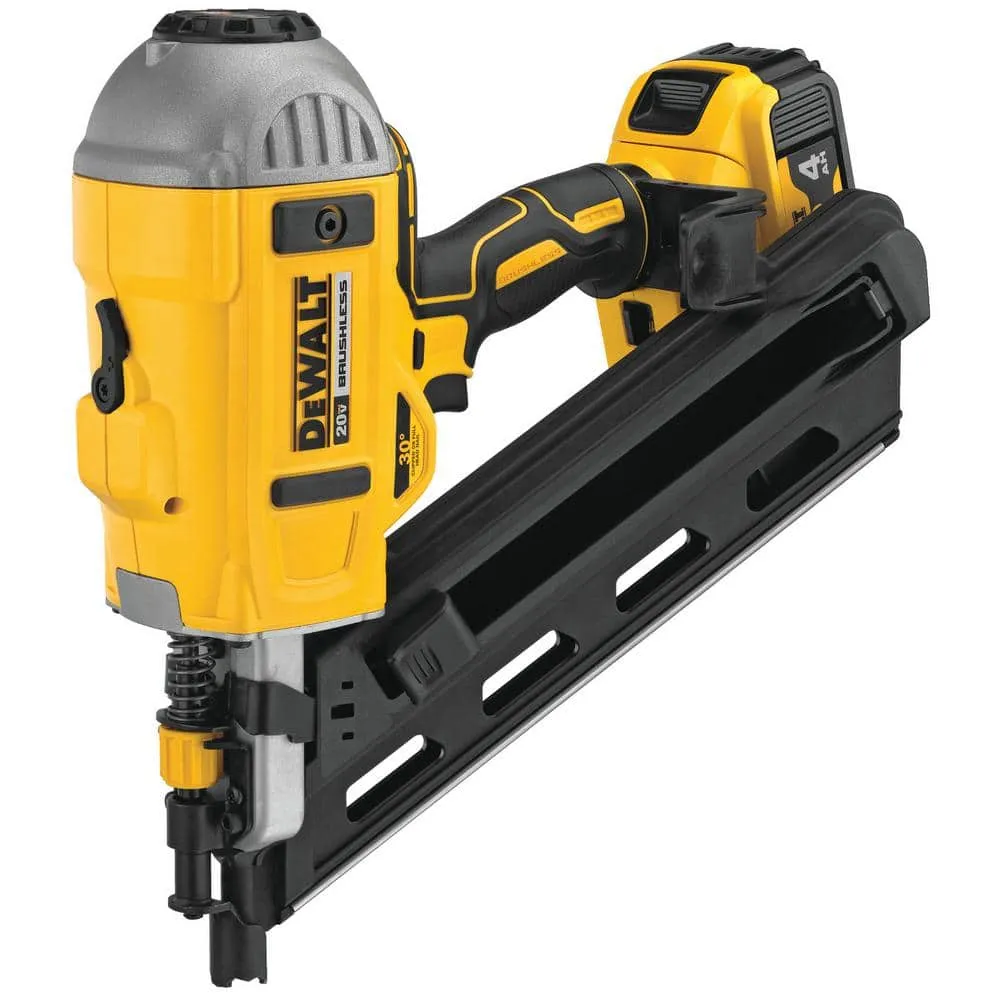 DEWALT 20V MAX XR Lithium-Ion Cordless Brushless 2-Speed 30° Paper Collated Framing Nailer with 4.0Ah Battery and Charger DCN692M1