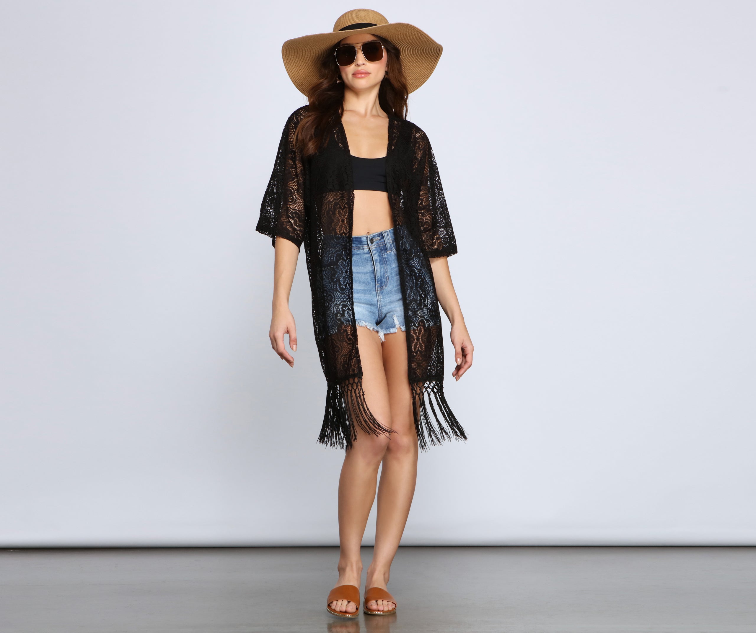 Bohemian Fringe Lace Kimono