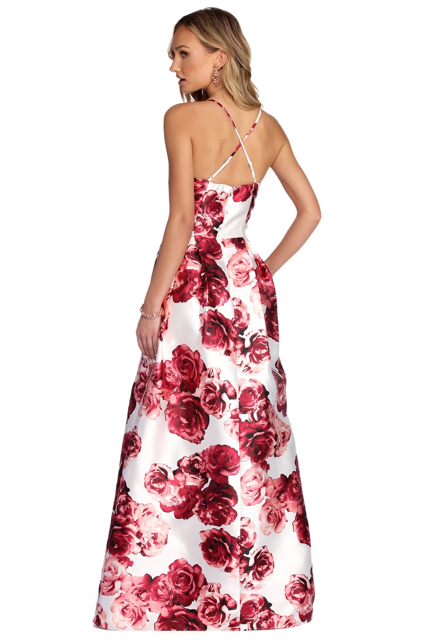 Joanna Formal Floral Satin Dress