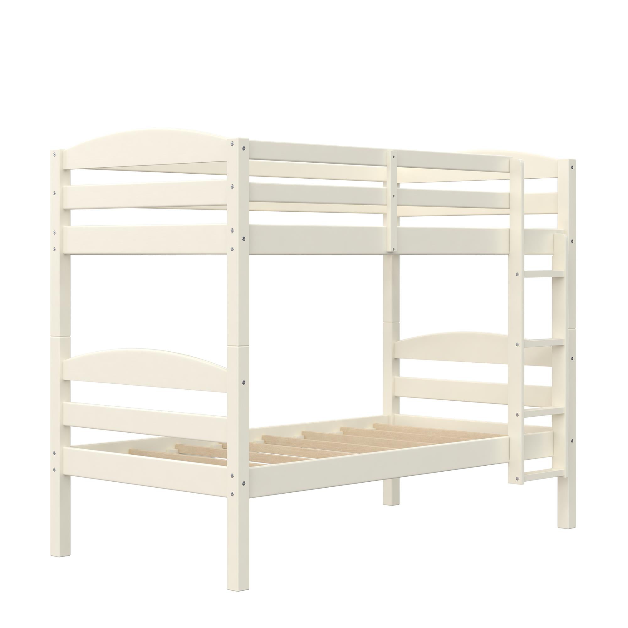 Better Homes & Gardens Leighton Solid Wood Twin-over-Twin Convertible Bunk Bed, White