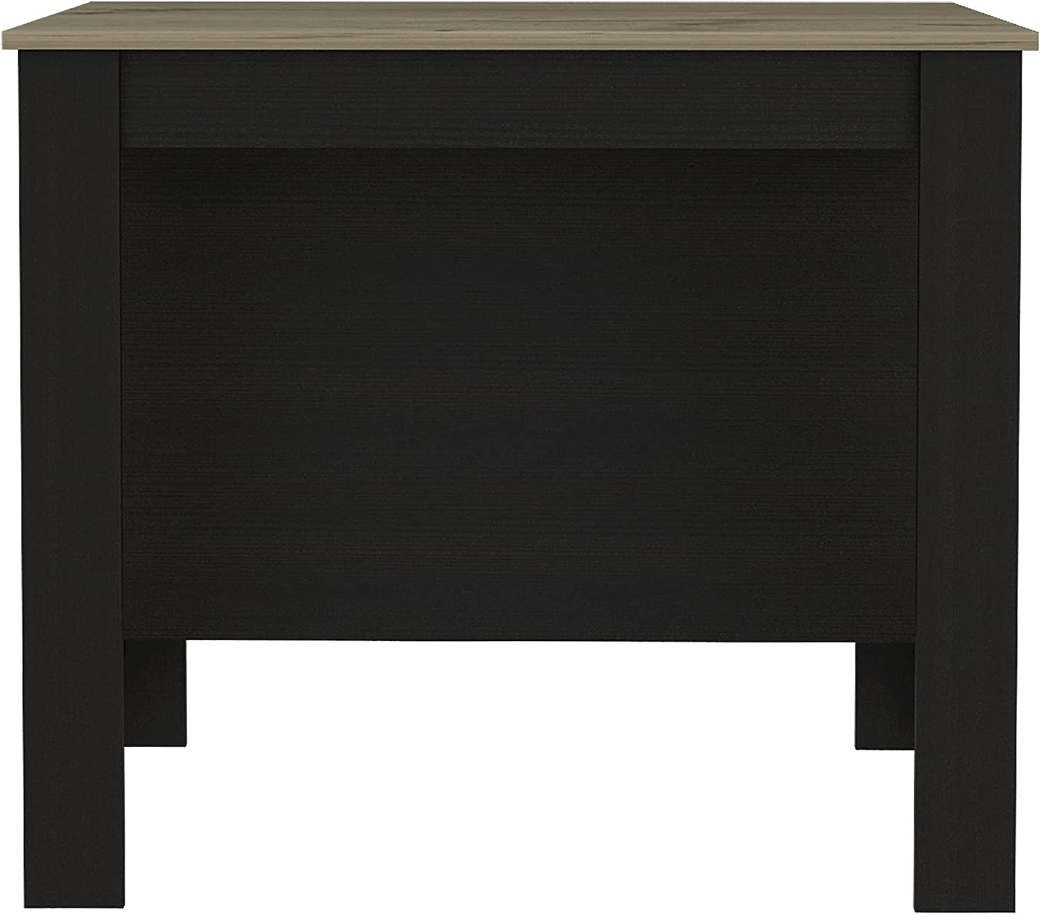 Boahaus Le Havre Black Painted Kitchen Island， Wood Tabletop