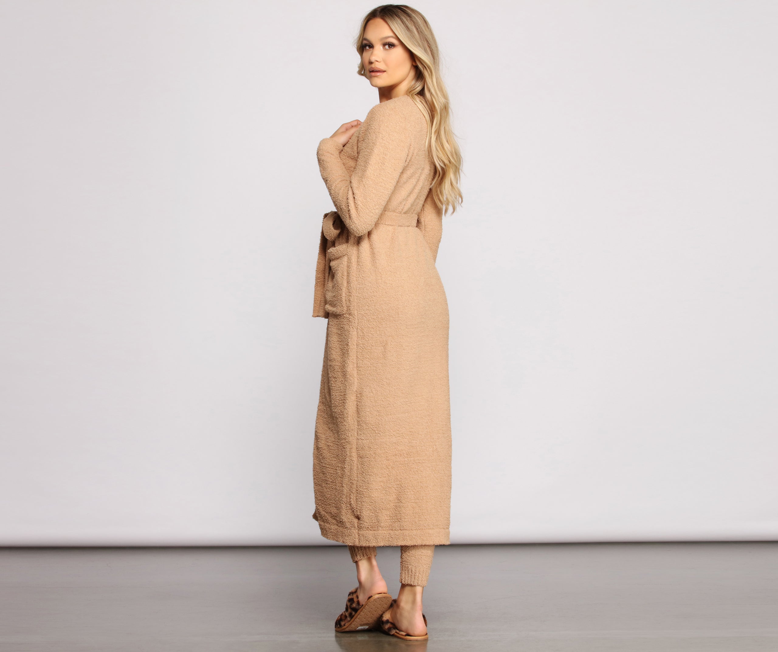 Cozy and Snug Chenille Long Belted Robe