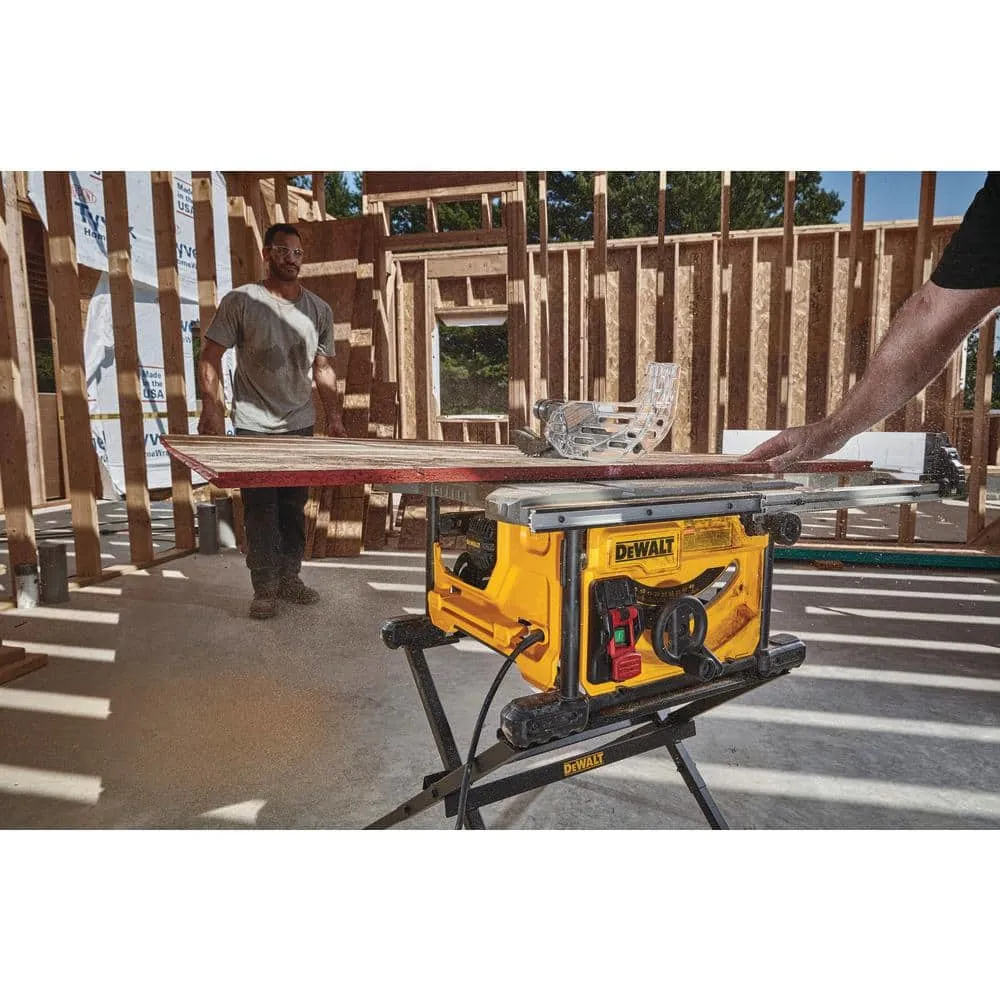 DEWALT 15 Amp Corded 8-1/4 in. Compact Jobsite Tablesaw with Compact Table Saw Stand DWE7485WS