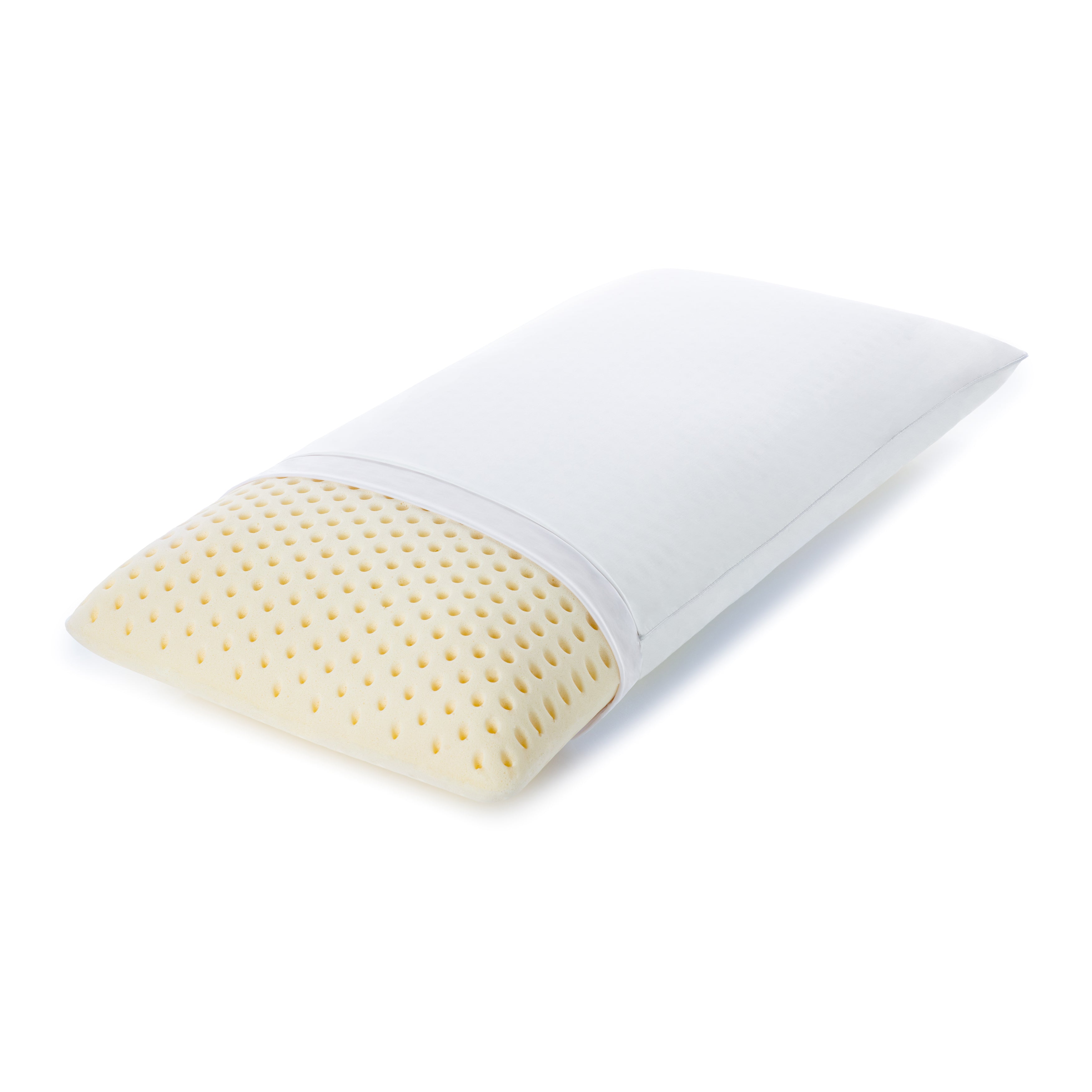 Latex Bed Pillow - Talalay Low Profile - Durable, Contouring, Soft 100% Natural Latex with Soothing Properties. Relieve Pressure - Aches & Pains Melt Away, Linner and Cover Standard