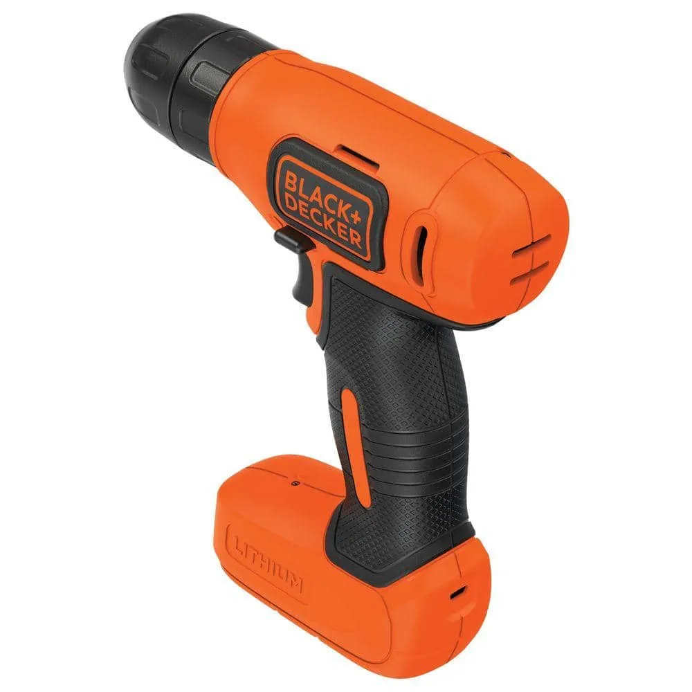 BLACK+DECKER 8V MAX Lithium-Ion Cordless Rechargeable 3/8 in. Drill with Charger BDCD8C
