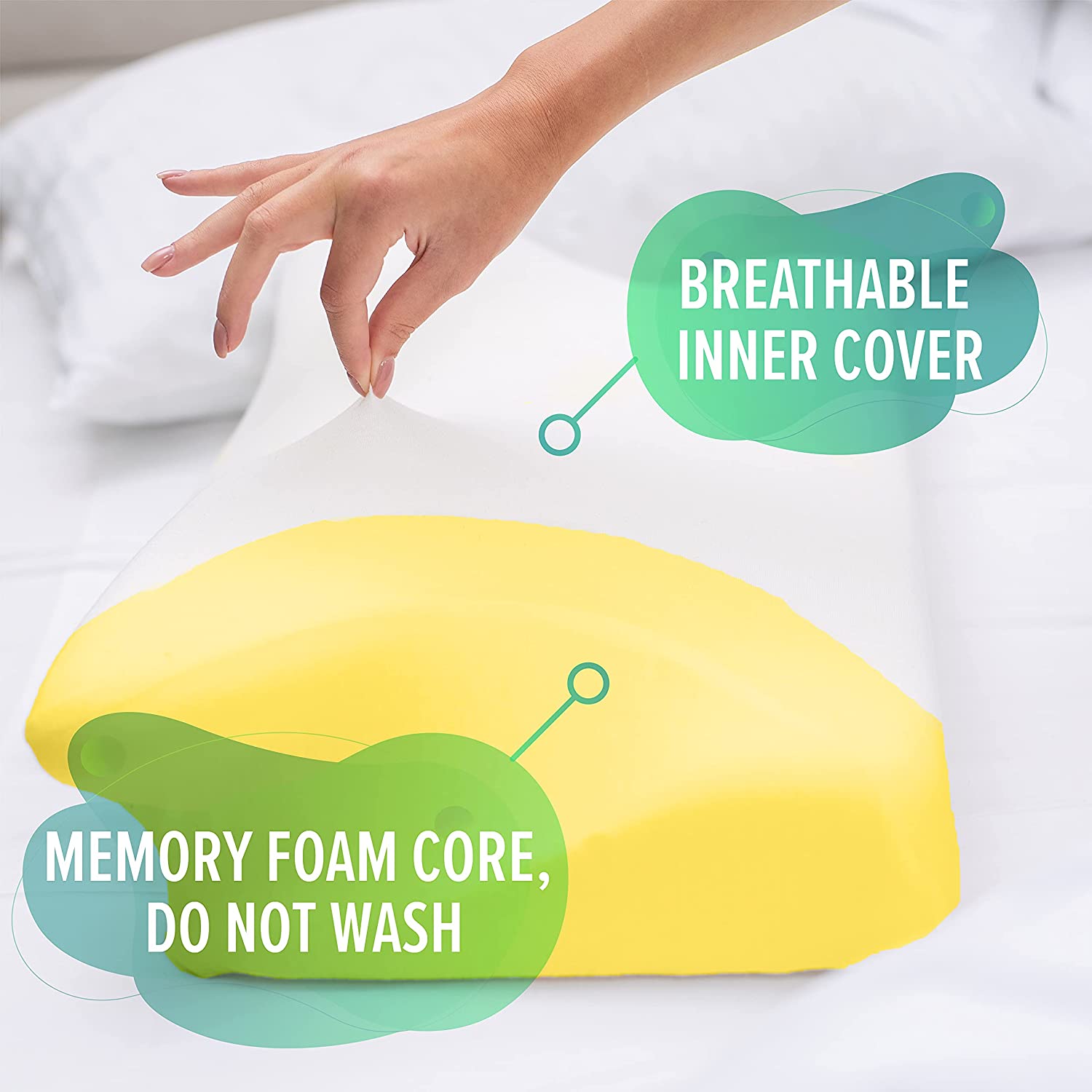 Cervical Memory Foam Carbon SnoreX Pillow, Standard Size Pillow with Breathable Cover, Anti-Snoring Orthopedic Pillow