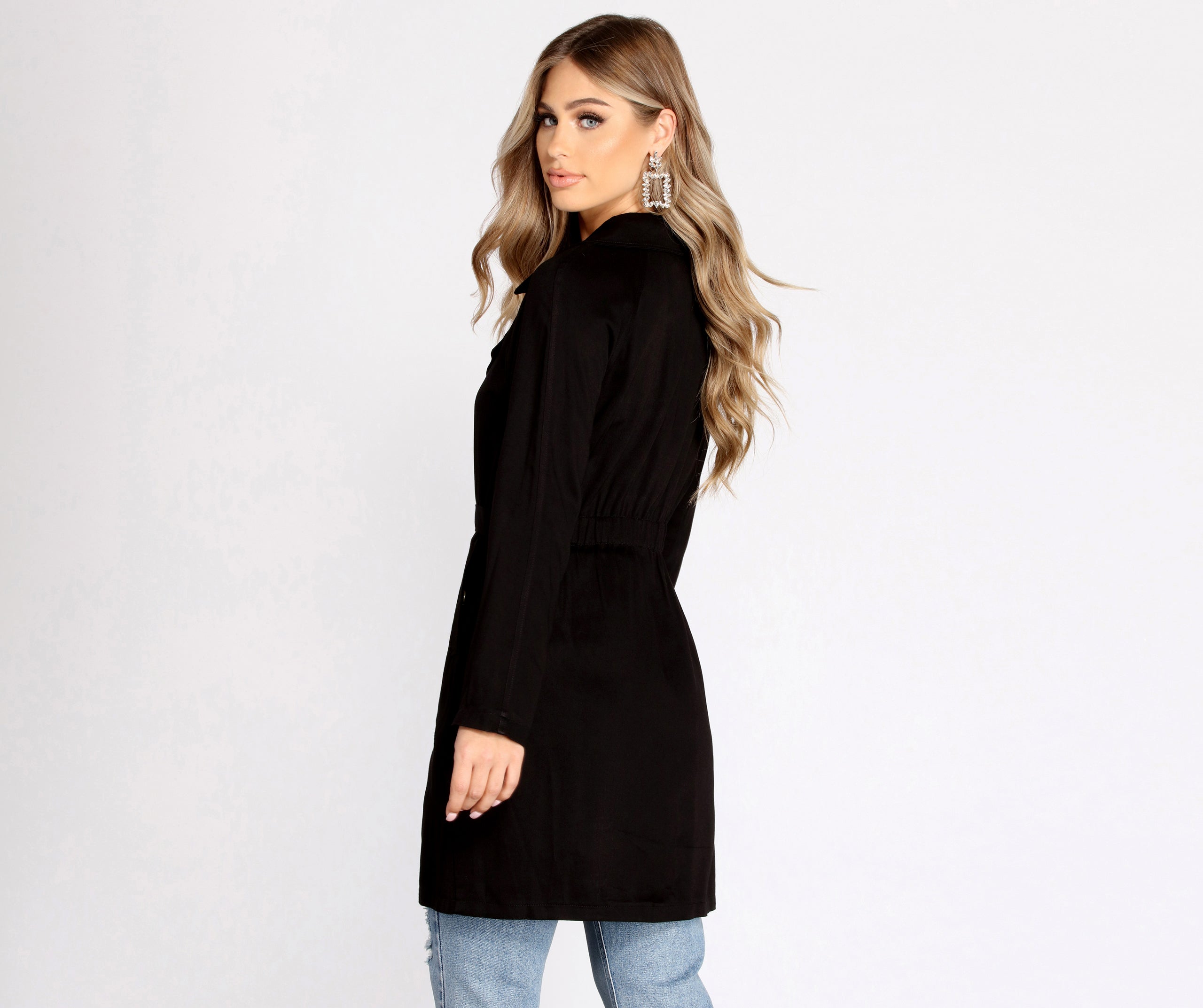 Nine To Five Belted Trench Coat