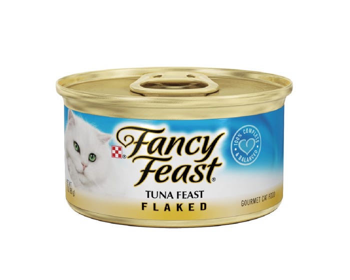 Purina Fancy Feast Flaked Tuna Feast Wet Cat Food， 3 oz. Can