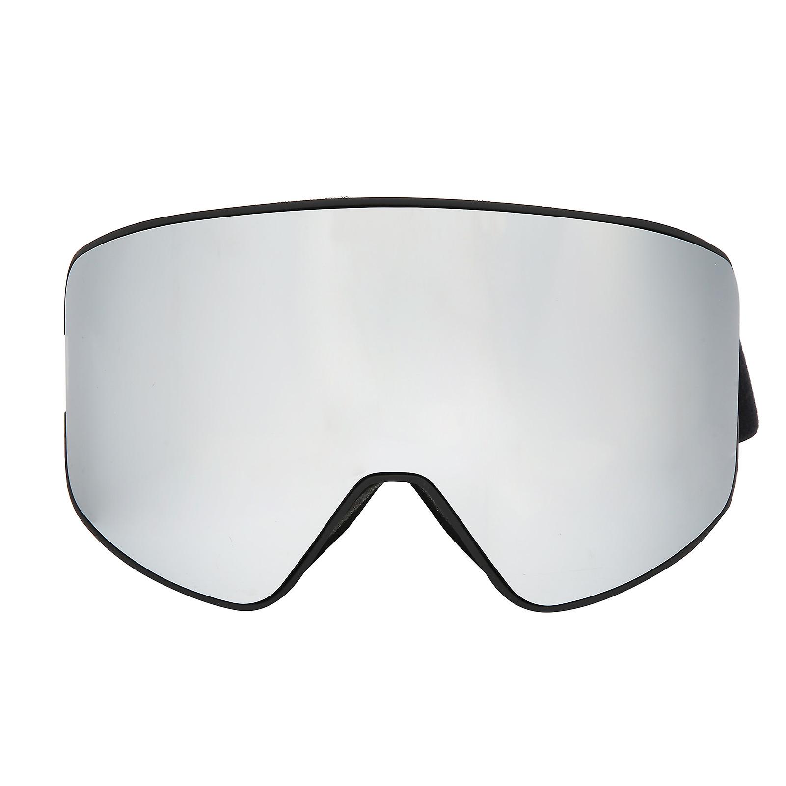 Ski Windproof Glasses Winter Sports Double Layer Antifog Eyeglasses For Skiing Snowblack Frame  Silver Glasses