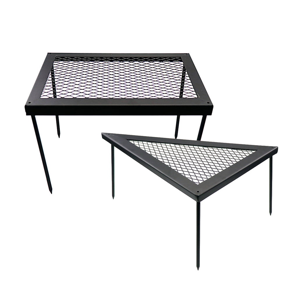 MABOTO Outdoor Folding Picnic Grill Table Portable Camping Desk Steel Grill Stand Table for Picnic Hiking Camping Beach Cooking and Backyard Use