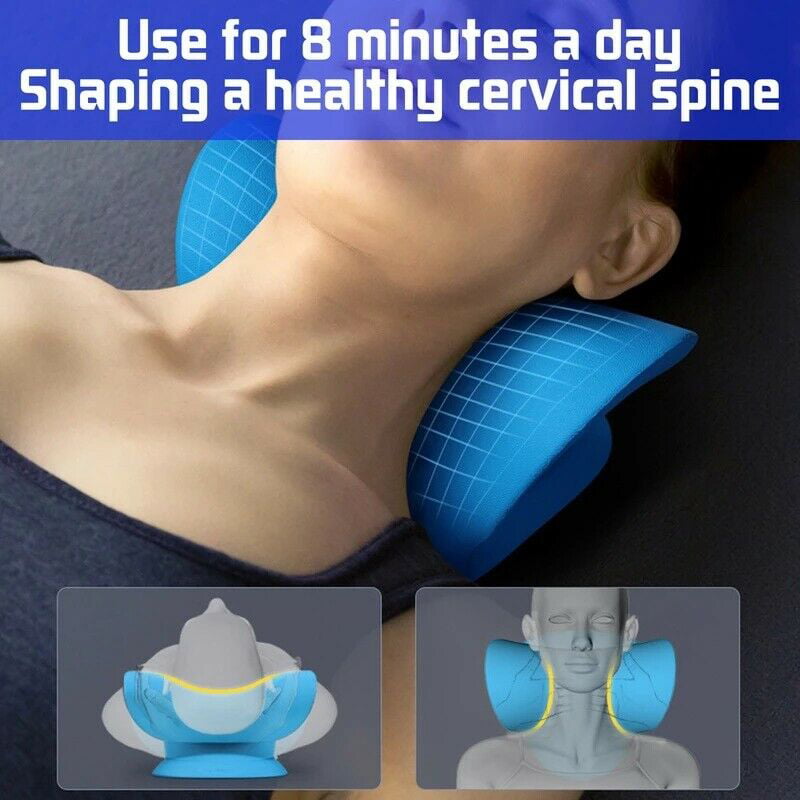 Risewill Neck Cervical Traction Device,Neck and Shoulder Relaxer for Cervical Spine Alignment, Chiropractic Pillow for Muscle Relax and Stiffness