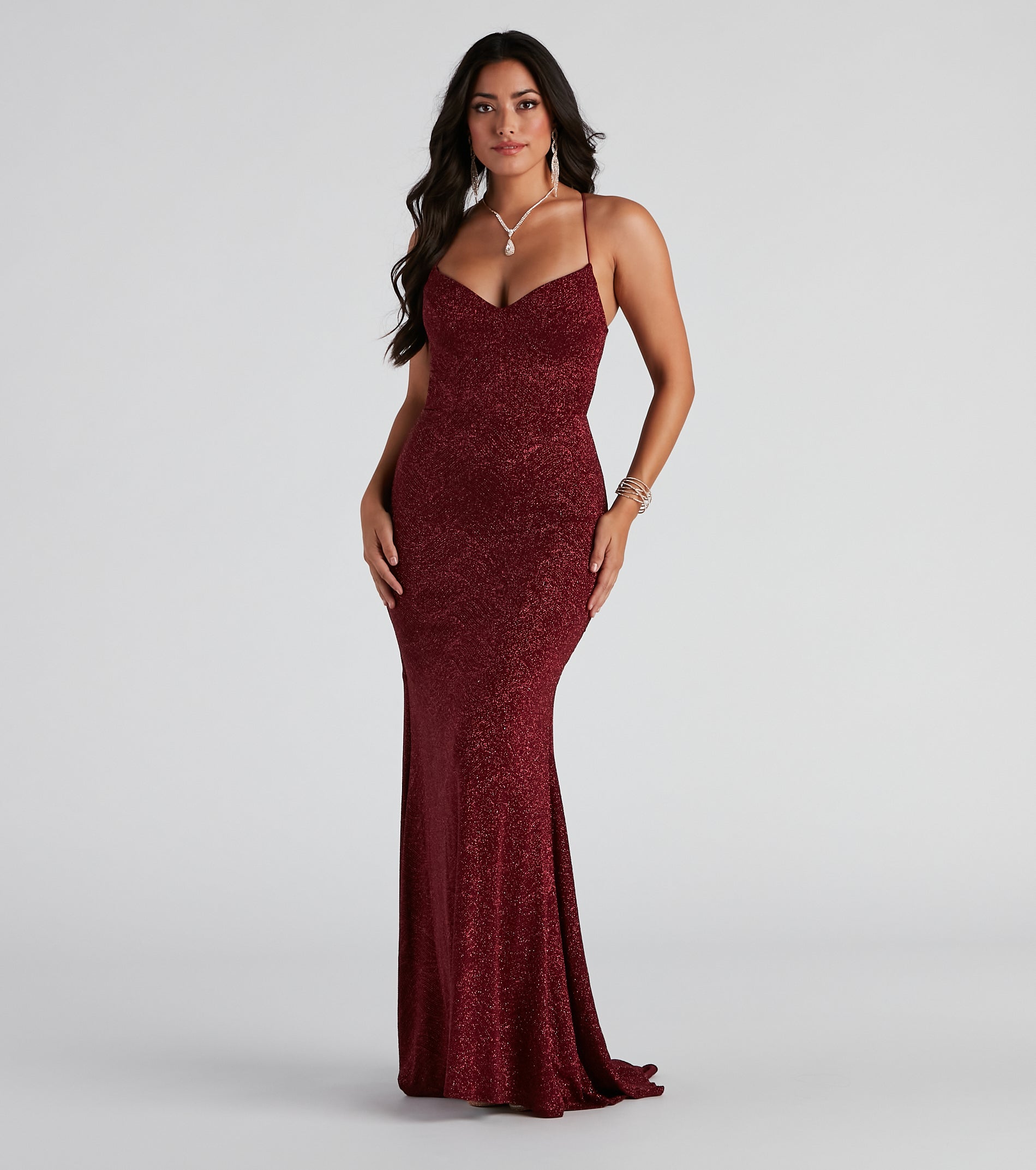 Adah Formal Glitter A-Line Dress