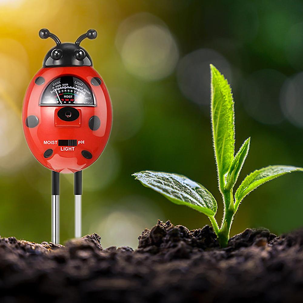 3-in-1 Portable Soil Tester Moisture Light Ph Meter Tool For Garden Farm Plant Lawn Care Soil Beetle Shape
