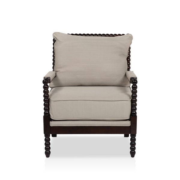Furniture of America Digg Gray Upholstered Accent Chair， Gray Beige