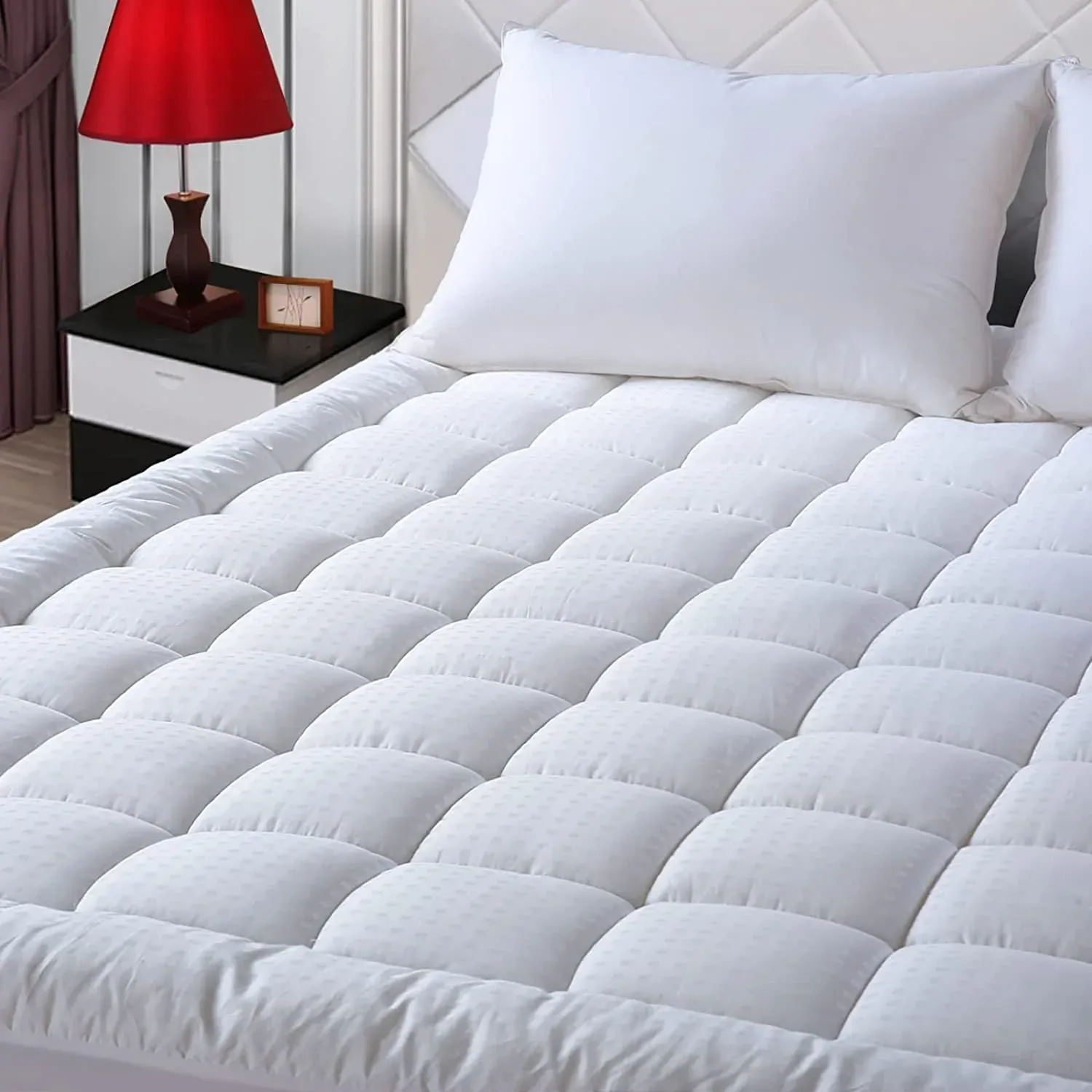 Queen Size Mattress Pad Pillow Top Mattress Cover Quilted