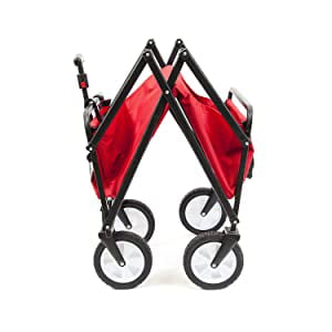 Seina Collapsible Folding Wagon with Straps | Utility Cart， Portable， Lightweight， Fold up， for Groceries， Laundry， Sports， Baseball， Softball， Fishing and Camping