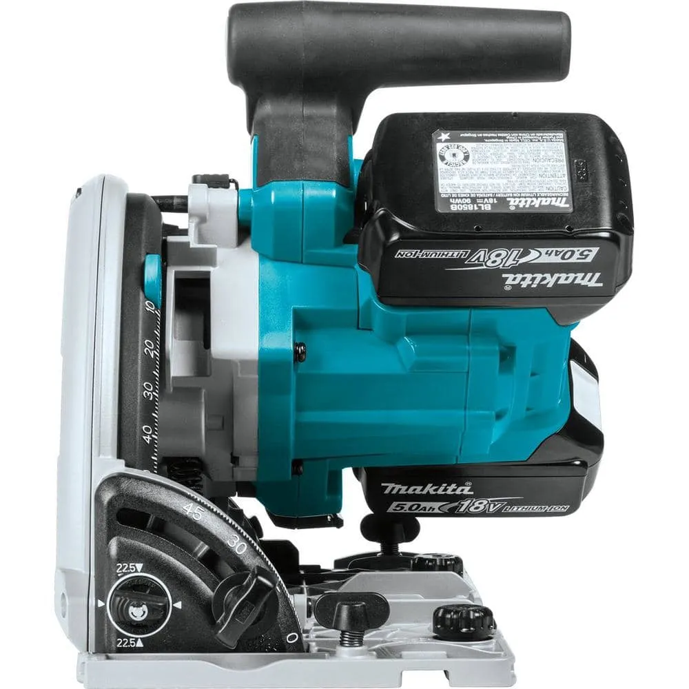 Makita 18V X2 LXT Lithium-Ion (36V) Brushless Cordless 6-1/2 in. Plunge Circular Saw w/ (2) Batteries 5.0Ah, 55T Blade XPS01PTJ