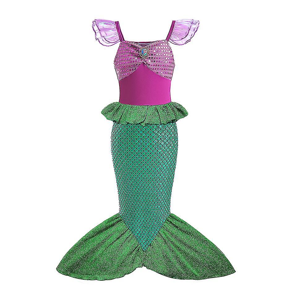 Disney Little Mermaid Ariel Princess Costume Kids Dress For Girls Cosplay Children Carnival Birthday Party Clothes Mermaid Dress V