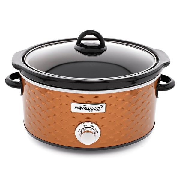Brentwood Scallop Pattern 4.5 Quart Slow Cooker in Copper - - 33685293