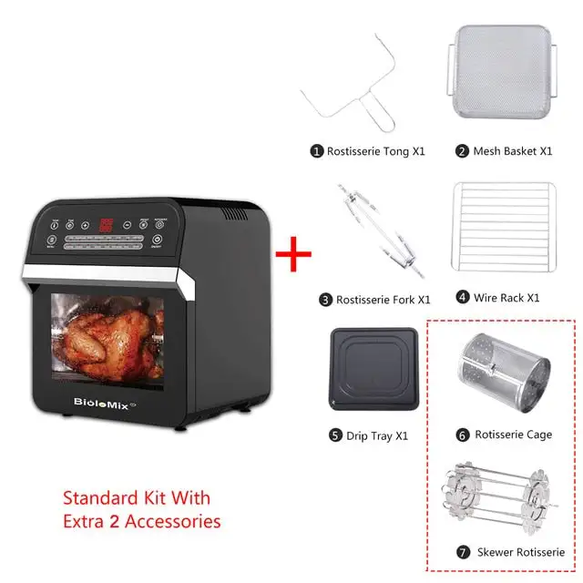 💝(LAST DAY CLEARANCE SALE 70% OFF)12L Air Fryer Oven, 1600W Air Fryer Oven Toaster, Rotisserie And Dehydrator with LED Digital Touchscreen 16-In-1 Countertop Oven