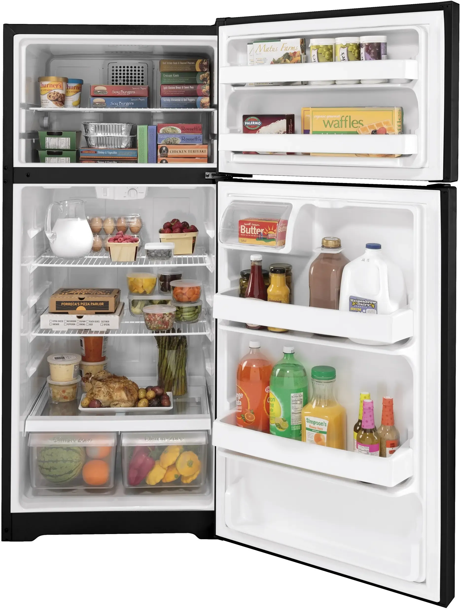 GE Top Freezer Refrigerator GTS17DTNRBB