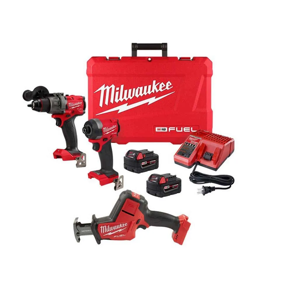 Milwaukee M18 FUEL 18-Volt Lithium-Ion Brushless Cordless Hammer Drill and Impact Driver Combo Kit (2-Tool) with HACKZALL 3697-22-2719-20