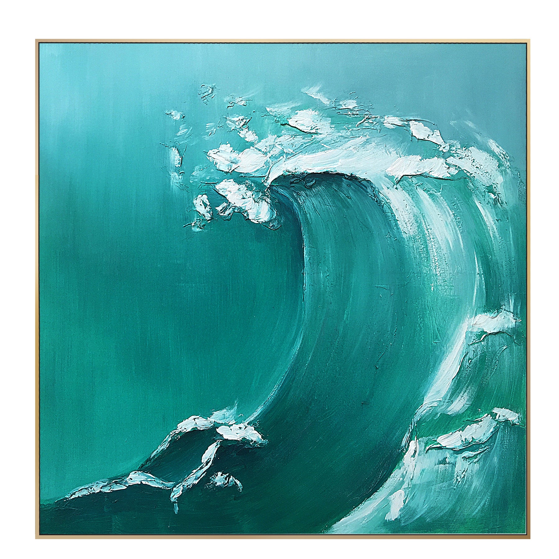 The Big Wave Hand Painted Art Painting With 140X140 Cm Frame Soaap0012
