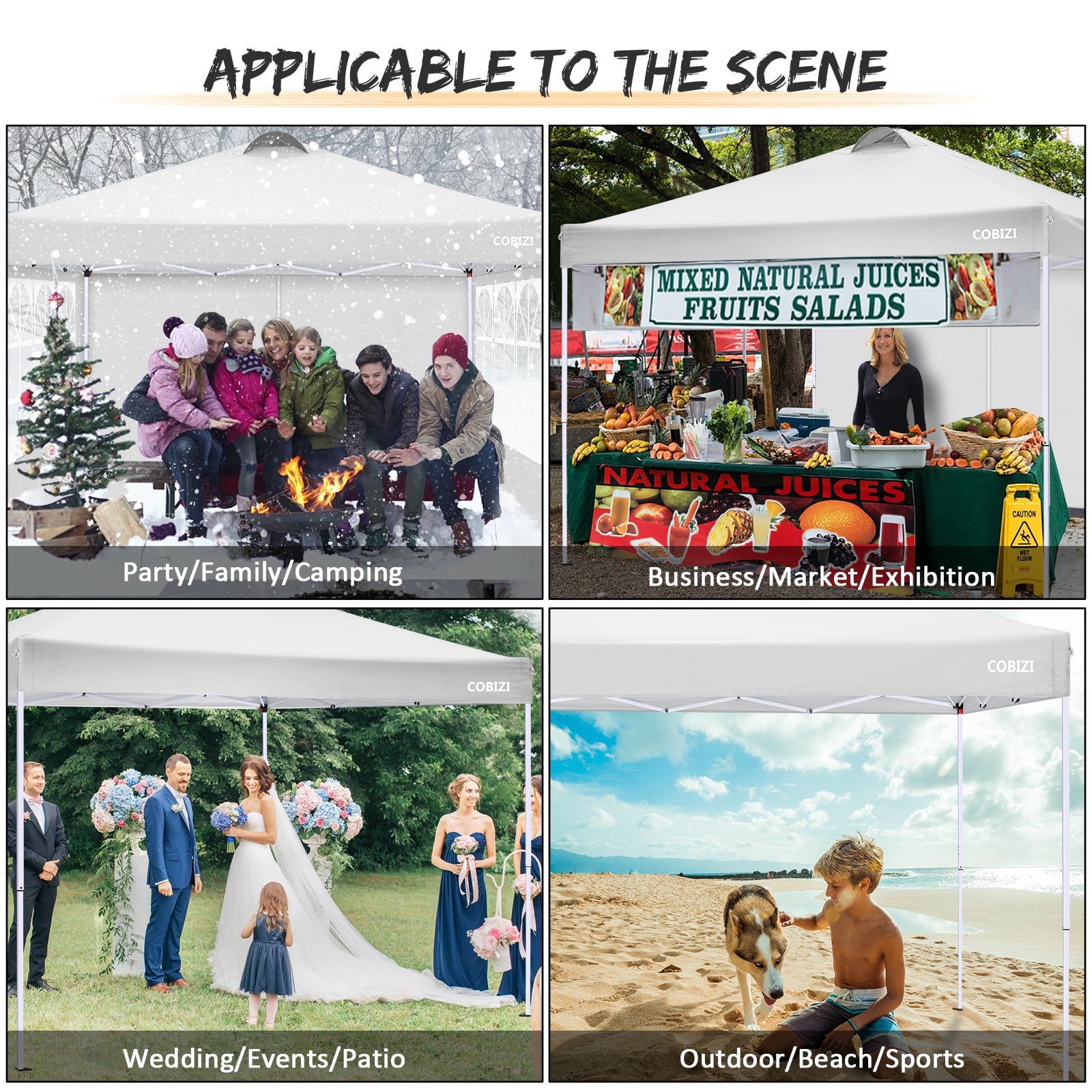10 x 10ft Pop Up Canopy Tent Instant Outdoor Party Canopy Straight Leg Commercial Gazebo Tent Shelter with 4 Removable Sidewalls & Carrying Bag & 4 Sandbags, White