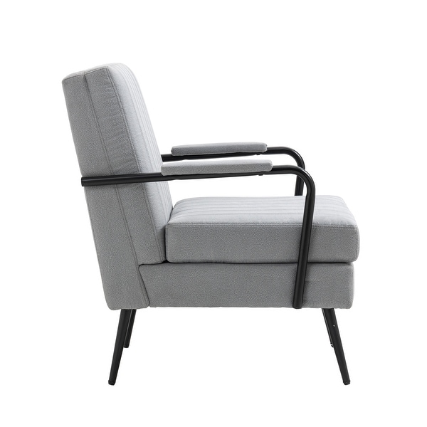 Mid-Century Modern Accent Chair Armchair， Lounge Chair Reading Chair with Metal Leg for Living Room Bedroom Office