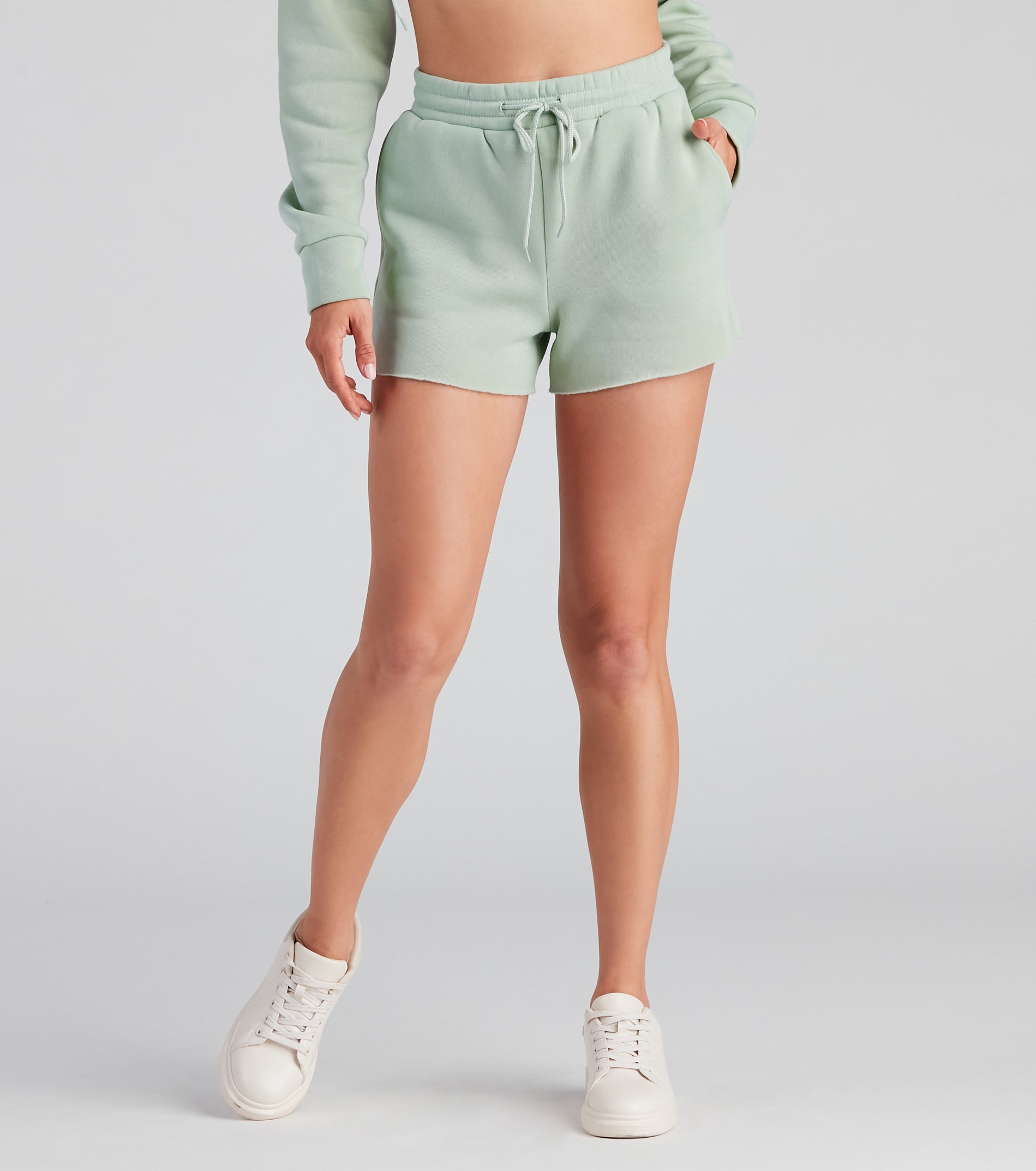 Basic High Waist Fleece Shorts