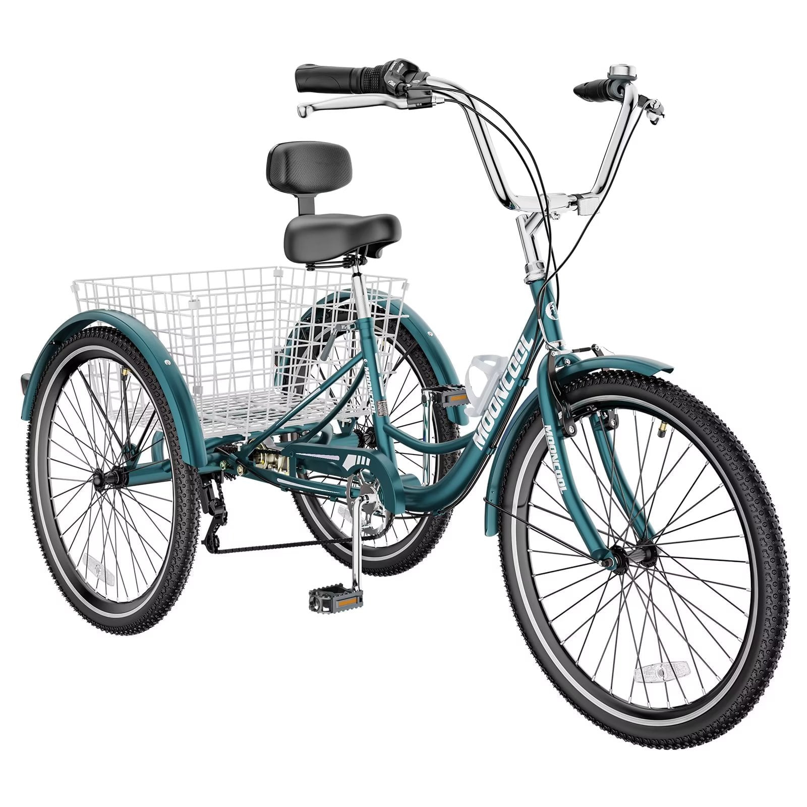 Lilypelle Adult Tricycles 7 Speed 20/24/26 Inch Three Wheel Bike Cruiser Trike with Low-Step Through Frame/Large Basket for Men， Women， Seniors